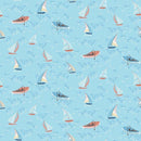 Dear Stella Wanderlust Seas the Day Aqua STELLA-D3422 AQUA 100% Cotton Fabric Digital Print 44/45" wide