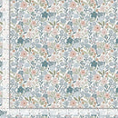 Floral patterned fabric with a ruler for scale on a white background