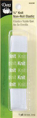 Dritz 3/4" Knit Non-Roll Elastic 1 Yard White 9322W - sewjersey.com