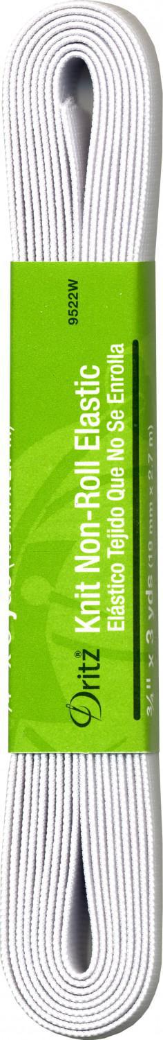 Dritz 3/4" Knit Non-Roll Elastic 3 Yards White 9522W - sewjersey.com