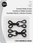 Dritz Covered Hooks and Eyes 2 Pack Black - sewjersey.com