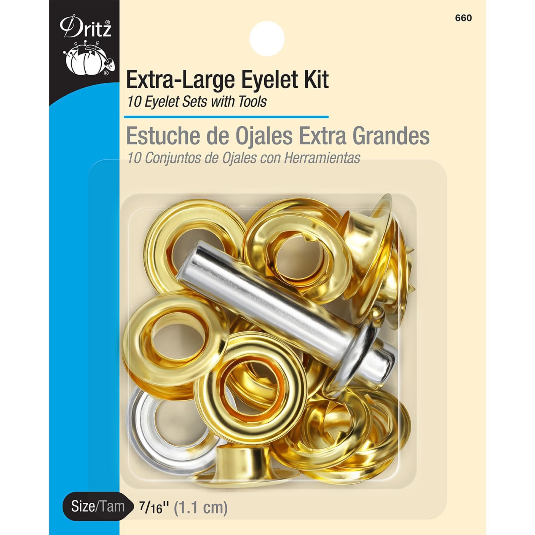 Dritz Extra-Large Eyelet Kit Brass 660 | Sewjersey.com