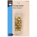 Dritz Large Eyelets Gilt Brass 15 Count 33575-35 - sewjersey.com