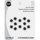Dritz Sew-On Snaps Black Size 3/0 12 Pack 80-30-1 - sewjersey.com