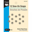 Dritz Sew-On Snaps Nickel Sze 4/0 12 Pack 80-40-65 - sewjersey.com