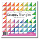 The front cover of the Foundation Papers for 50 different Paper Pieced Scrappy Triangles by Leila Gardunia