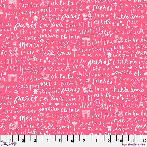 Free Spirit Bonjour Paris Oui Oui Pink by Anna Keenan Higgins - PWAK023.XPINK - sewjersey.com