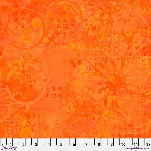 Free Spirit Textures by Sue Penn - Tonal Graffiti Orange - PWSP037.ORANGE Clearance Fabric