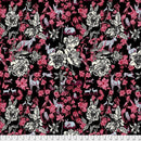 Free Spirit Woodland Walk By Nathalie Lete Fawn in Flowers Black PWNL015
