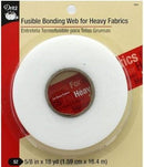 Dritz white Fusible bonding web for heavy fabrics in packaging with red and beige design.