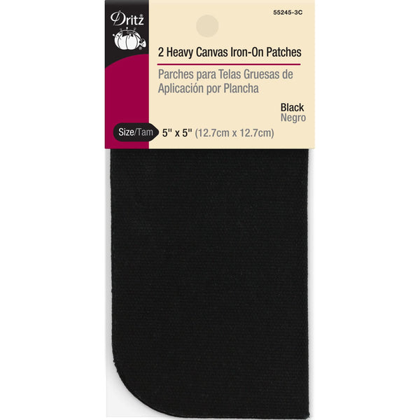 Heavy Canvas Iron-on Patches 5" x 5" 2 Count - sewjersey.com
