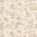 Floral pattern with leaves and flowers on a beige background