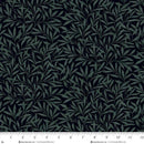 Dark green leaf pattern on black fabric with a ruler at the bottom.