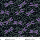 Pattern of purple dragonflies on a black background 