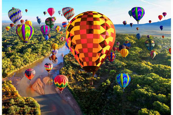 Hoffman Up and Away Hot Air Balloon Panel - R4695 - sewjersey.com