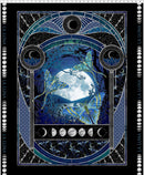 Decorative 36" fabric panel featuring moths and moon phases