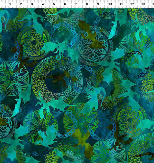In the Beginning Fabrics Dragons Emerald Reign Flying Dragons Emerald 4DRG5