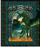 In the Beginning Fabrics Dragons Emerald Reign Large Panel Mutli 20DRG1