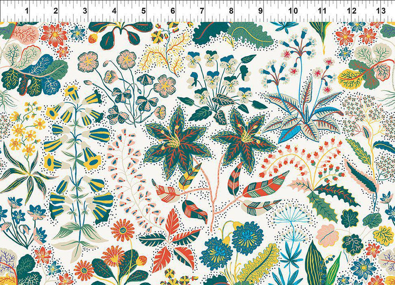 In the Beginning Fabrics Whimsy - Garden - Cream 1WMS1