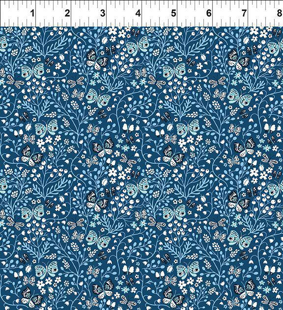 In the Beginning Whimsy - Butterflies - Blue 7WMS1 - sewjersey.com