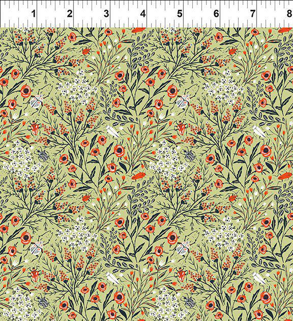 In the Beginning Whimsy - Poppies - Green 4WMS 1 - sewjersey.com