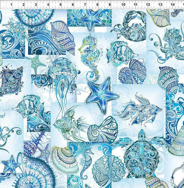 In the Beginning Wonders of the Ocean Collage 3WO-1 Collage