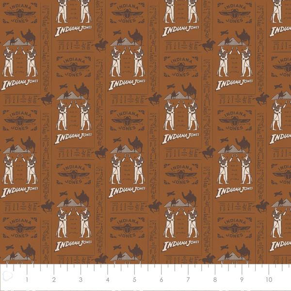 Indiana Jones Collection - Hieroglyphics - Brown - Cotton