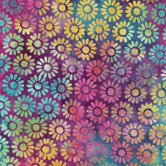 Island Batik Medium Daisy Multi Purple Green Fluorite 112431850