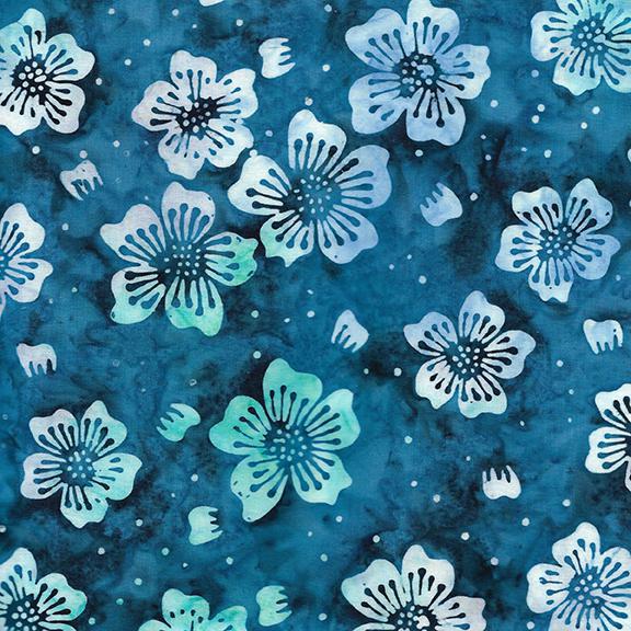 Island Batik Medium Floral Blue Azure 712409540