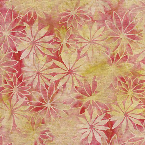 Island Batik Star Floral Multi Pink Orange Sunset 122433810 - sewjersey.com