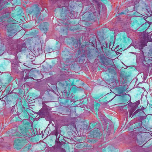 Island Batiks Large Floral Multi Purple Pink Iris 122435890 - sewjersey.com