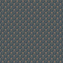 Patterned fabric with small floral design on a blue background