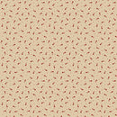 Pattern of small red birds on a beige background