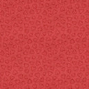 Subtle Tonal Fabric with Red hearts on a red background