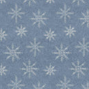 Pattern of white snowflakes on a blue textured background