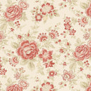 Floral pattern with pink flowers on a beige background
