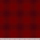 Marcus Fabrics Primo Plaid Flannel Spice Mix Wine R091422  WINE with ruler for scale