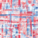 Abstract pattern of red and blue brush strokes on a white background