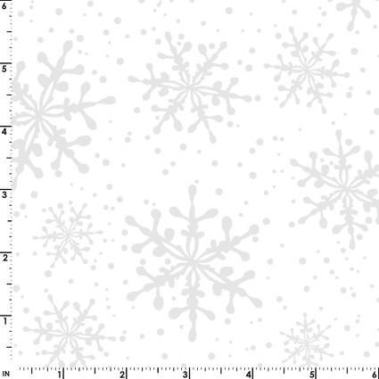 Maywood Studios Solitaire Ultra White Snowflakes White on White Ultra White MAS16007-UW - sewjersey.com