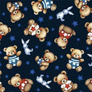 Michael Miller Americana Baby Americana Bear Indigo DCX12181-INDI-D - sewjersey.com