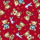 Michael Miller Americana Baby Americana Bear Red DCX12181-REDX-D  - sewjersey.com