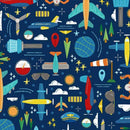 Michael Miller Aviation Adventures Absolute Altitude DDC12034-NAVY-D - sewjersey.com