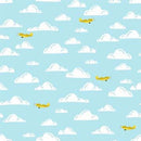 Michael Miller Aviation Adventures Cloud Climber Sky Blue DDC12042-SKYX-D - sewjersey.com