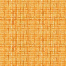 A close-up of a woven fabric in a warm orange and yellow colorway, showing a subtle grid-like pattern.