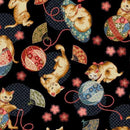 Michael Miller Fabrics - Tokyo Fur-Tales 100% Cotton Quilting Fabric KAWAII KITTIES DCX12642-BLAC-D - Sewjersey.com