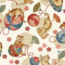 Michael Miller Fabrics - Tokyo Fur-Tales 100% Cotton Quilting Fabric Kawaii Kitties DCX12642-CREM-D - Sewjersey.com