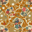 Michael Miller Fabrics - Tokyo Fur-Tales 100% Cotton Quilting Fabric Tokyo Leaves DCX12644-GOLD-D - Sewjersey.com