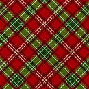 A repeating Christmas-themed plaid pattern featuring red, green, and white diagonal tartan blocks.