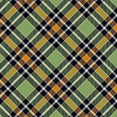 Plaid pattern with green, orange, and black colors 