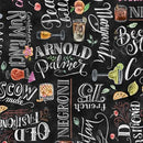 Michael Miller Happiest Hour Signature Cocktail Black DDC12092-BLAC-D - sewjersey.com